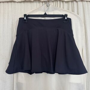 High-Waisted Black Flared Workout Skort